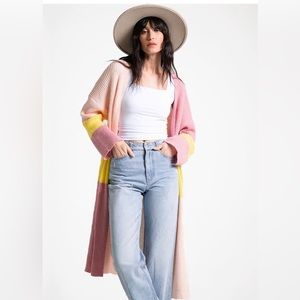 Brand New Pink and Yellow Cardigan